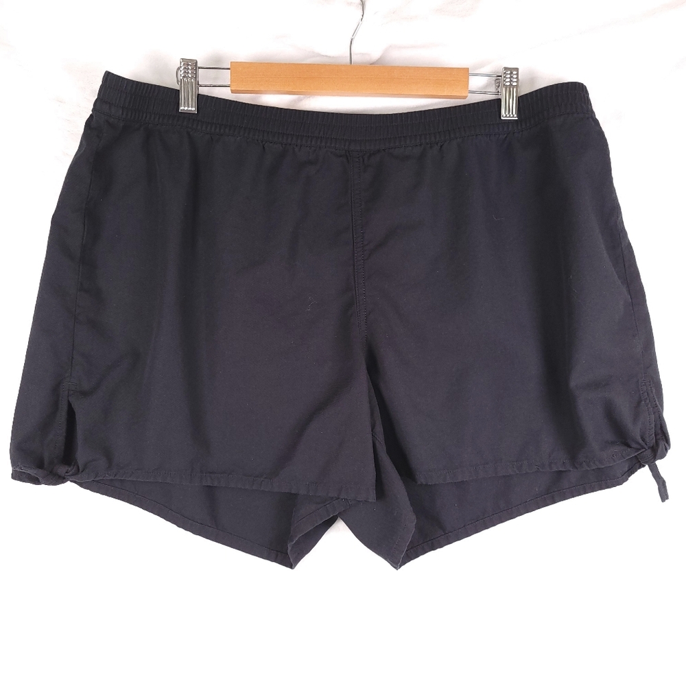 Madewell Side Tie Cotton Elastic Waist Shorts XXL Black H7934